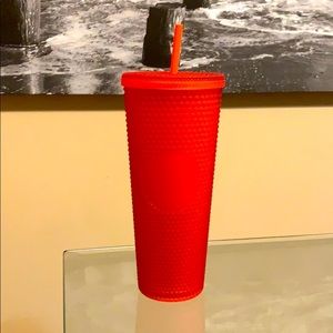 Red Starbucks Tumbler Cup with Straw - FREE SHIPPING